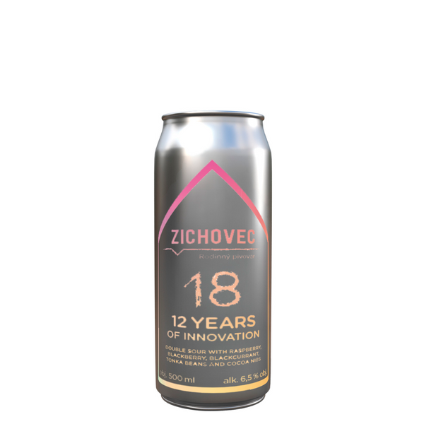 Zichovec - 12 Years of Innovation - 18: Double Sour with Raspberry, Blackberry, Blackcurrant, Tonka Beans and Cocoa Nibs - 6.5% - 500ml Can