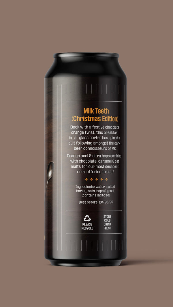 Grid - Milk Teeth: Christmas Edition - Breakfast Porter with Orange - 5.8% - 440ml Can