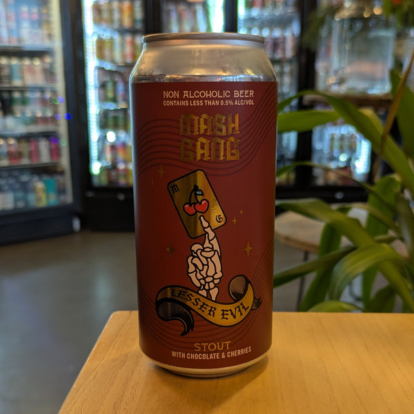 Mash Gang - Lesser Evil - Non-Alcoholic Stout with Chocolate & Cherries - 0.5% - 440ml Can