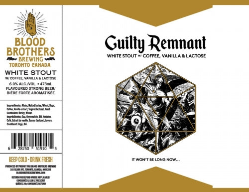 Blood Brothers - Guilty Remnant - White Stout with Coffee, Vanilla & Lactose - 6% - 473ml Can