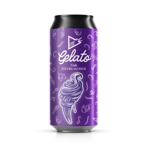 Funky Fluid - Gelato: Viola - Blueberry, Plum, Raspberry, Marshmallow Ice Cream Sour - 5.5% - 500ml Can